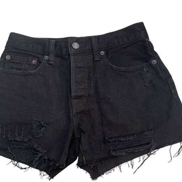 NWT Free People x We the Free Sofia Denim Black Cut-Off Shorts SZ 25 - Picture 4 of 6